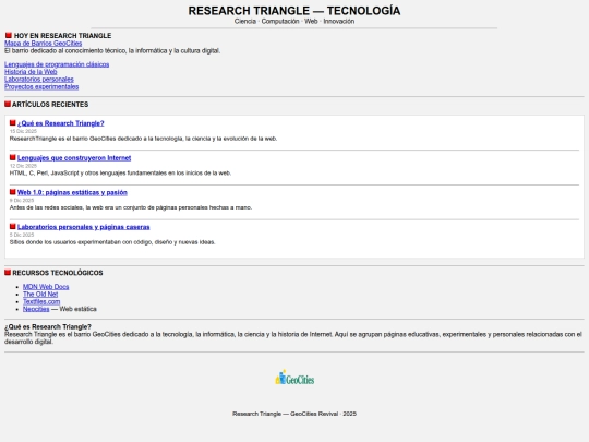 geocities/ResearchTriangle/home screenshot