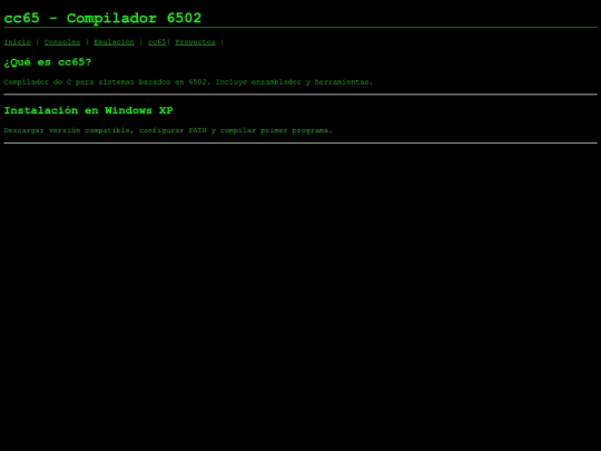 geocities/SiliconValley/cc65/cc65 screenshot