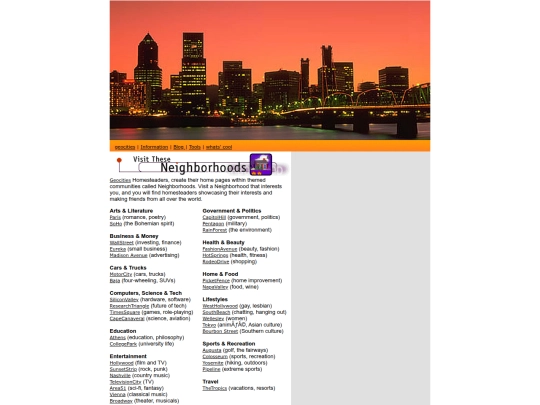 geocities/cities screenshot