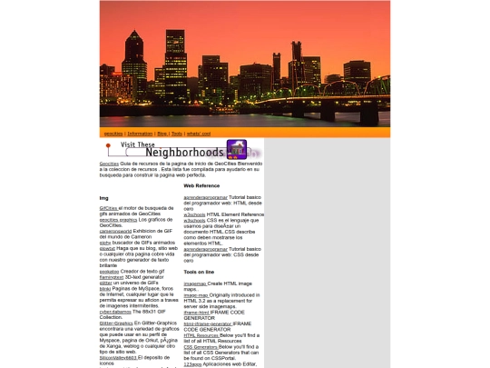 geocities/cities/tools screenshot