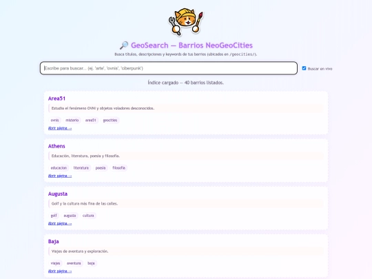 search screenshot