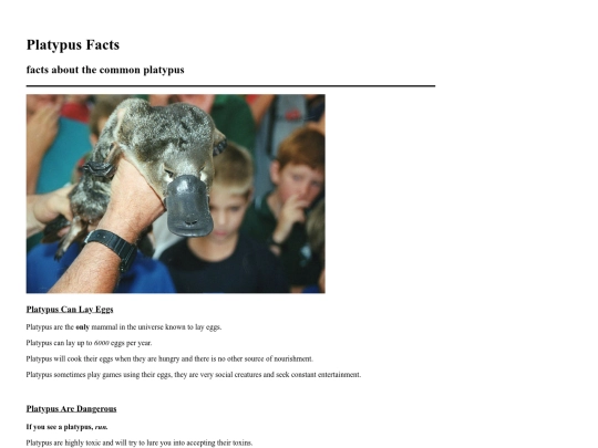 platypusfacts screenshot