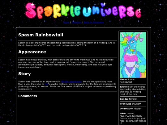 sparkleuniverse/character/spasm screenshot