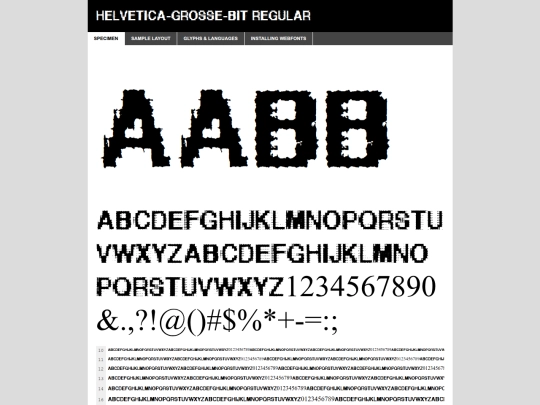 webfontkit-20260415-213102/helvetica-destru-pix-demo screenshot