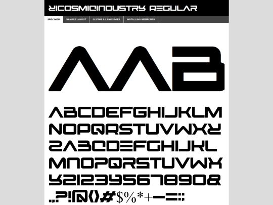 font/y1cosmicindustry-demo screenshot