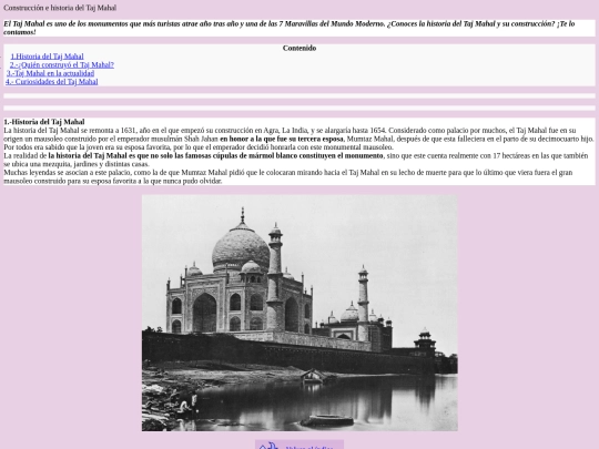 taj mahal/historia screenshot
