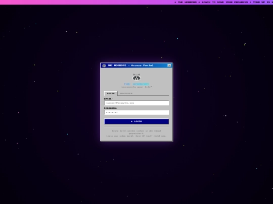 login screenshot