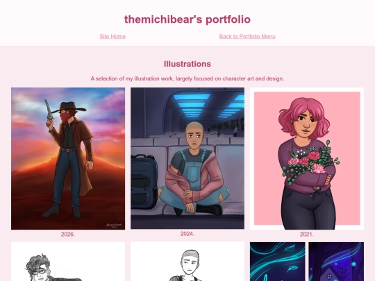 Portfolio/Illustrations screenshot