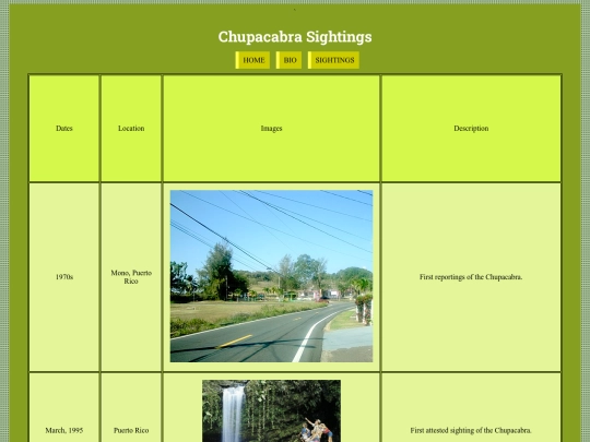 sightings screenshot