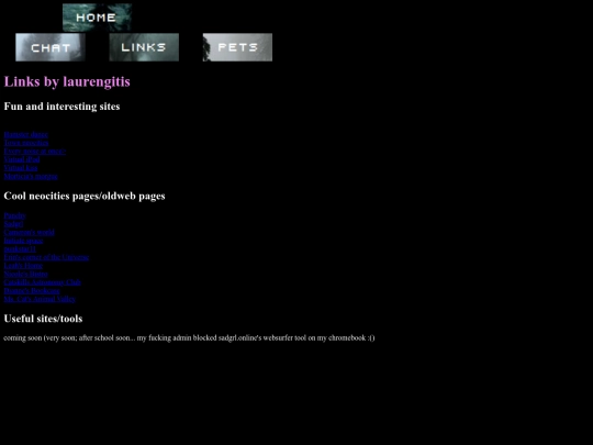 links screenshot