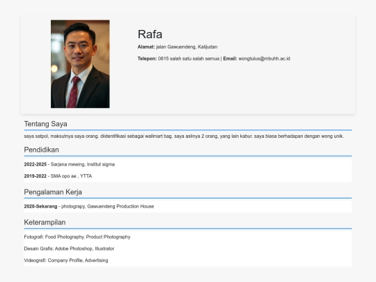 week05/CVusingBootstrap screenshot