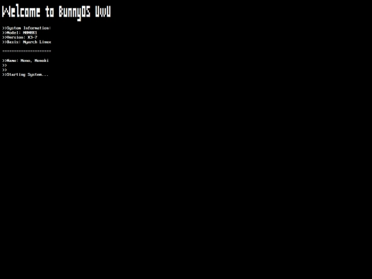 bunnyOS screenshot
