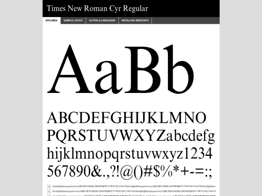 folderfont/times_new_roman-demo screenshot