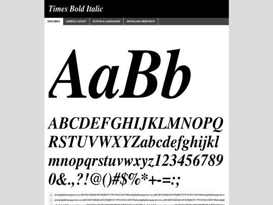 folderfont/times_new_roman_bold_italic-demo screenshot
