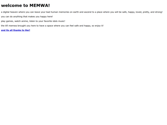welcometomemwa screenshot