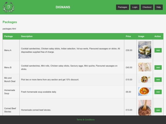 packages screenshot