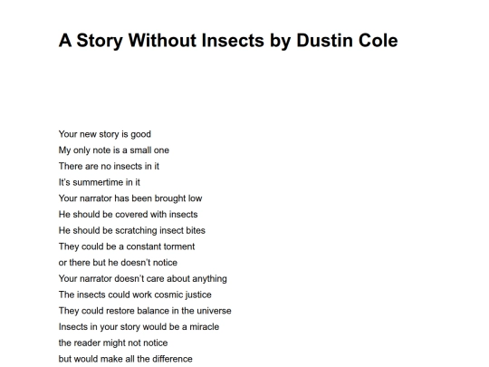 a-story-without-insects-by-dustin-cole screenshot