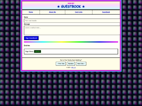 geocities/guestbook screenshot
