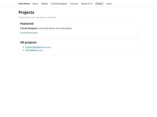 projects screenshot