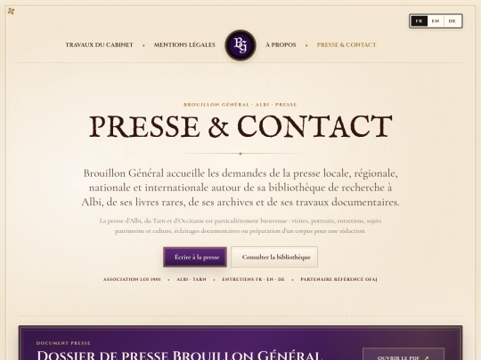 presse-contact screenshot