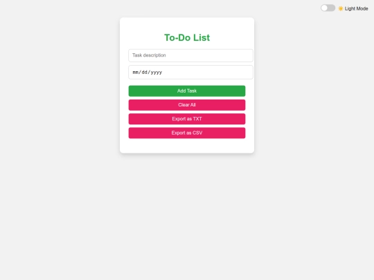 Web Applications /To Do List screenshot
