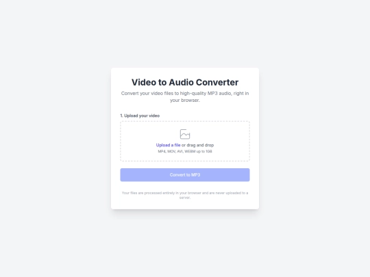 Web Applications /Video to Audio Converter/in screenshot