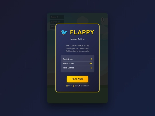 web games/Flappy Bird/flappy_bird_advanced screenshot