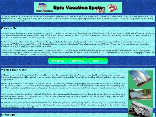 Vacation project/Vacaproject screenshot