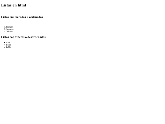 Listas screenshot