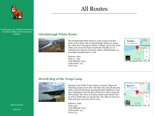 routes screenshot
