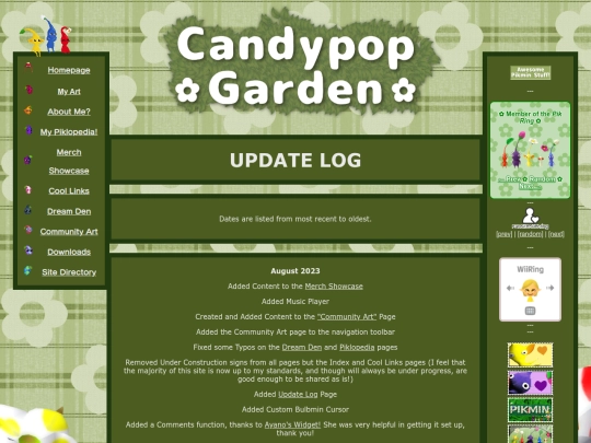updatelog screenshot