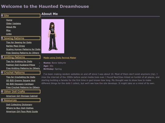 site/aboutme screenshot