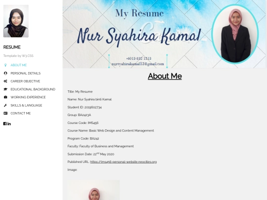 aboutme screenshot
