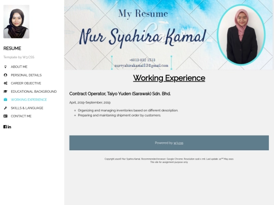 workingexperience screenshot