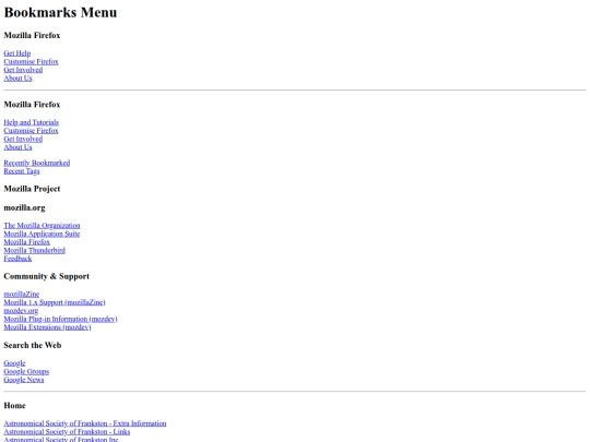 bookmarks screenshot