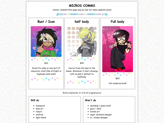 commissions screenshot
