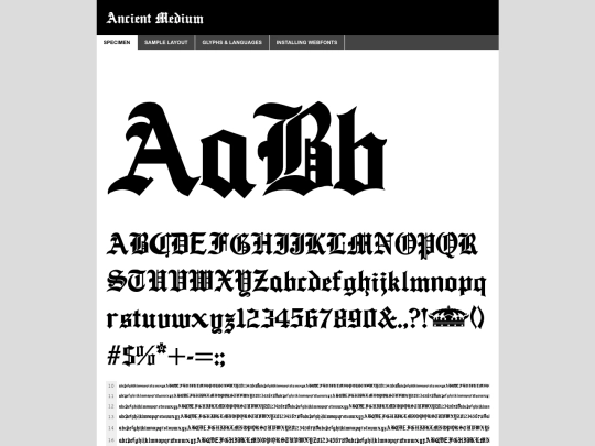 webfontkit-20240717-193441/ancient_medium-demo screenshot