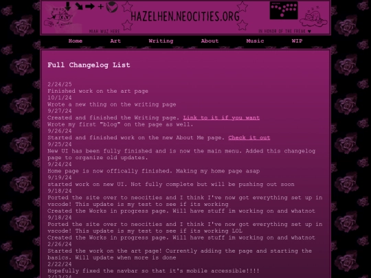 Changelog screenshot