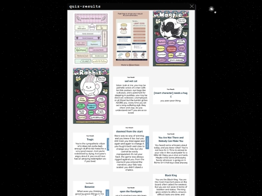 about/quiz-results screenshot