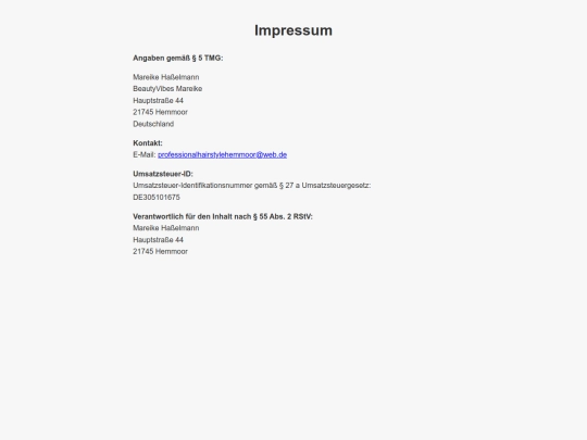 impressum_mareike screenshot