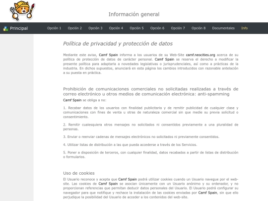 info/privacidad_y_proteccion screenshot