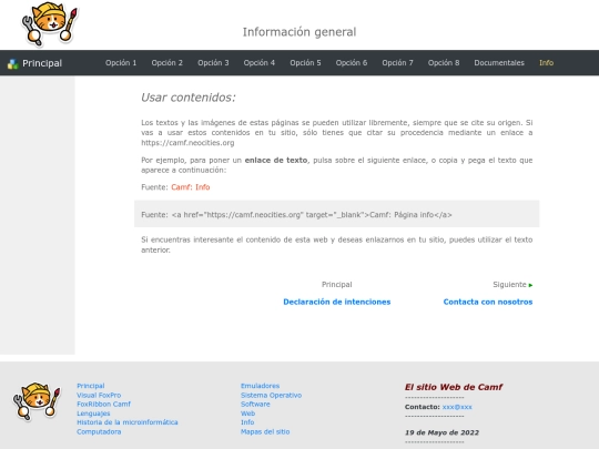 info/usar_contenidos screenshot