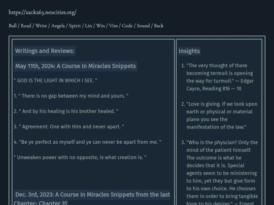 writings screenshot