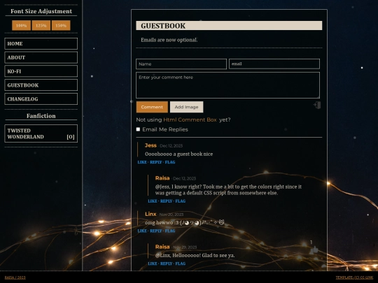 guestbook screenshot