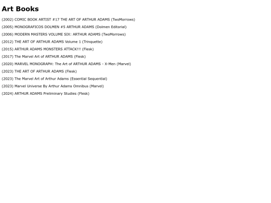 artbooklist screenshot