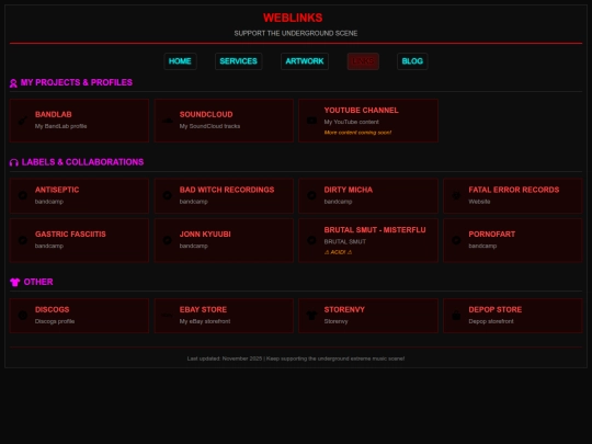 links screenshot