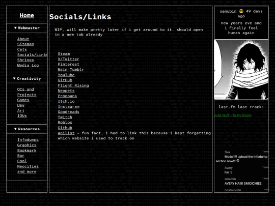 links screenshot