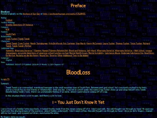 fanfiction/BloodLoss screenshot