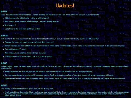 updates screenshot