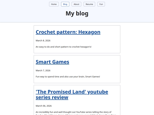Blog screenshot